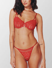 Rose Lace Unlined Demi Bra