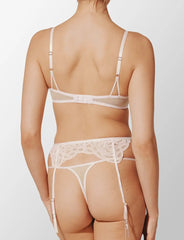 Rose Lace Thong & Garter Set