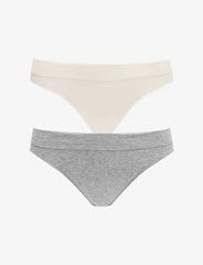 Seamless Stretch Cotton Thong - 2 Pack