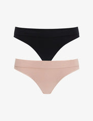 Seamless Stretch Cotton Thong - 2 Pack